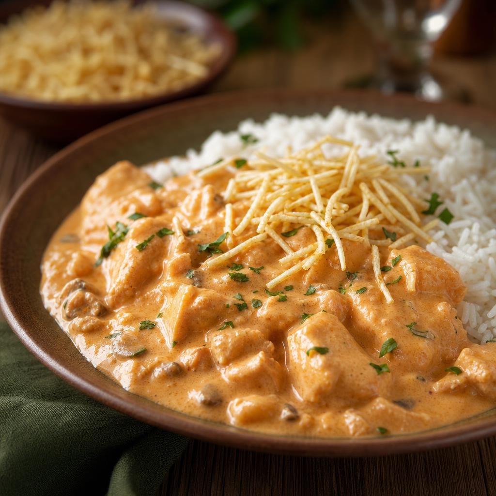 Estrogonofe de Frango Cremoso com Champignon